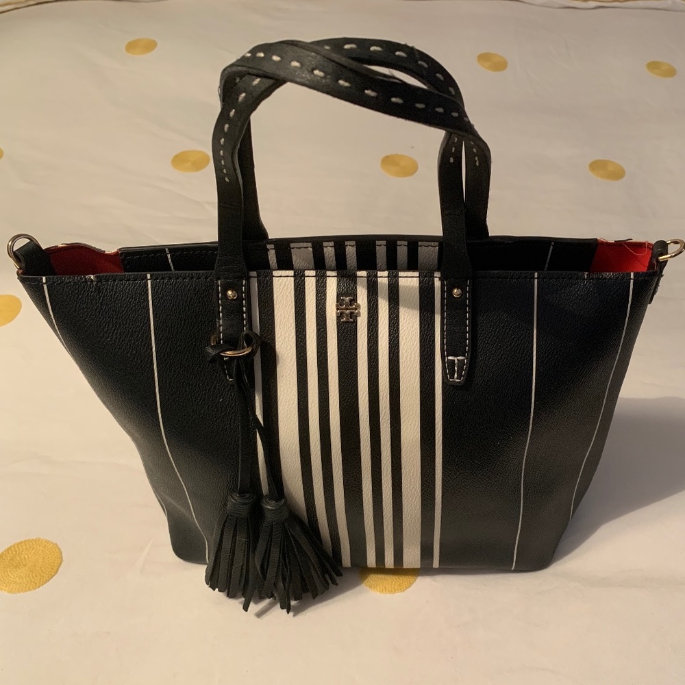 Tori Burch Kerrington Striped Tassel Tote